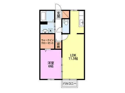 プランドール(1LDK/1階)の間取り写真