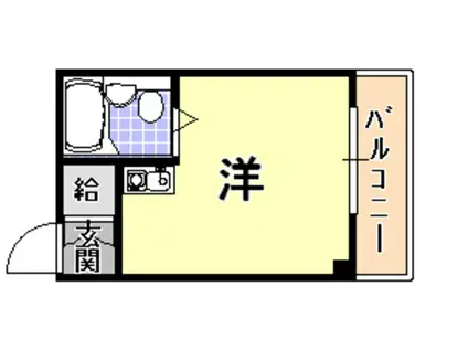 ライオンズマンション神戸元町(ワンルーム/3階)の間取り写真