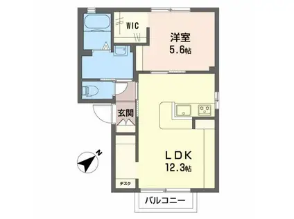 シャーメゾンナカシマ(1LDK/1階)の間取り写真
