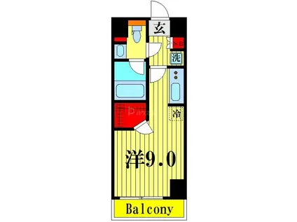ALTERNA住吉(ワンルーム/8階)の間取り写真