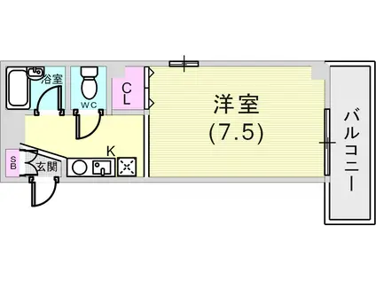ハイツカナ(1K/3階)の間取り写真