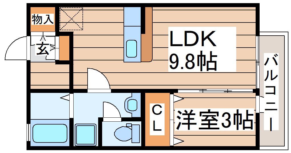 カサヴェルデ弐番館(1LDK/2階)の間取り写真