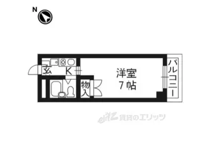 スペリオン桂(1K/3階)の間取り写真