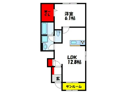 フォルトゥーナ(1LDK/1階)の間取り写真