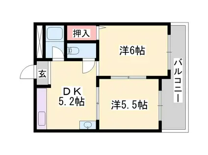 まるかマンション(2DK/3階)の間取り写真