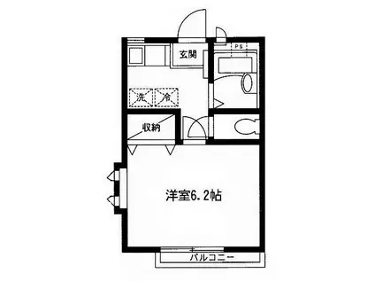 ラフィネ(1K/2階)の間取り写真