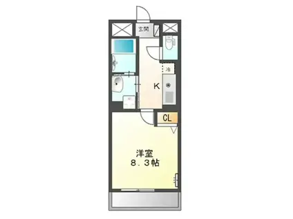 ヴェルデみなみ(1K/1階)の間取り写真