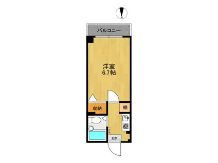 アベニュー林(1K/1階)の間取り写真