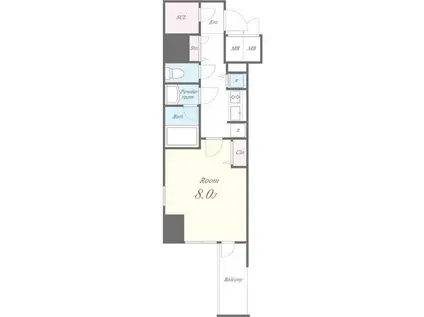 セイワパレス丸の内駅前プレミア(1K/15階)の間取り写真
