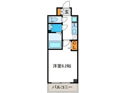 スプランティッド天王寺DUE(1K/9階)の間取り写真
