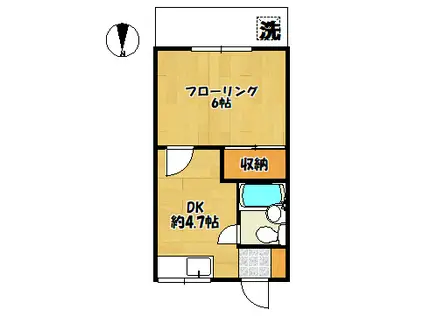 ハイツドリーム(1DK/1階)の間取り写真