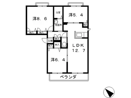 エフティ・シャンテ(3LDK/2階)の間取り写真