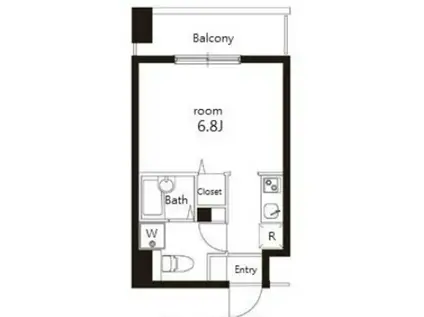 ＪＲ総武線 大久保駅(東京) 徒歩3分 12階建 築19年(1K/4階)の間取り写真