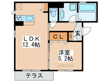 LAKE SIDE YAMAKI(1LDK/1階)の間取り写真