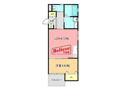 T-REGNO野伏間(1LDK/3階)の間取り写真