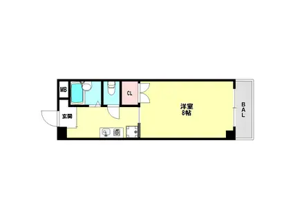 ときわ妙法寺レクラン(1K/1階)の間取り写真