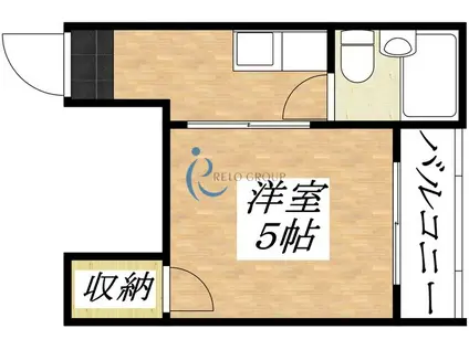 ホワイトシティ平野(1K/2階)の間取り写真