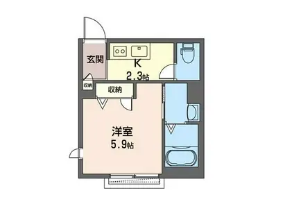 スリーズ コート(1K/2階)の間取り写真