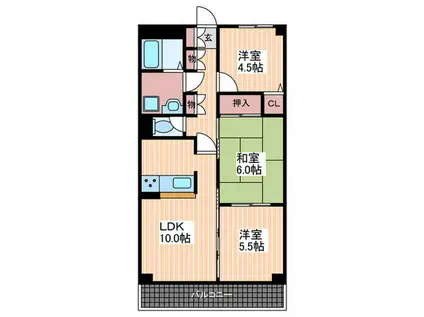 サニ-タウン(3LDK/4階)の間取り写真