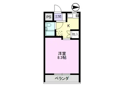 トゥゲザー21B(1K/3階)の間取り写真