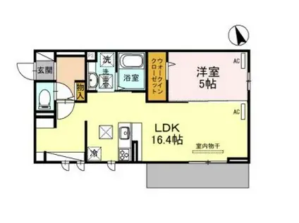 メリヤス手柄 (1LDK/1階)の間取り写真