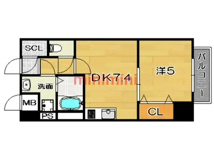 オープストフェルト(1DK/2階)の間取り写真