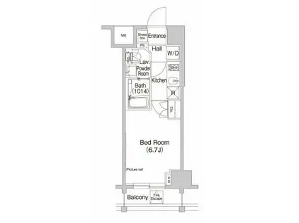 プラウドフラット富士見台(1K/2階)の間取り写真