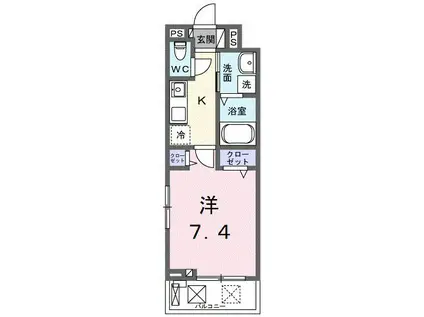 スプレンドーレ(1K/2階)の間取り写真