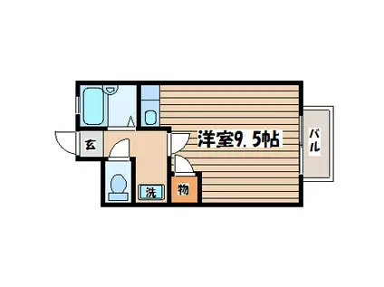 メゾン・エスポワールA(ワンルーム/1階)の間取り写真