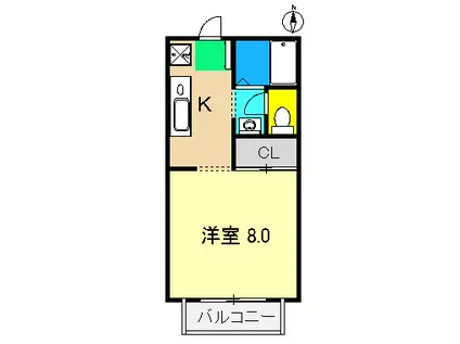 サニーメイト(1K/1階)の間取り写真