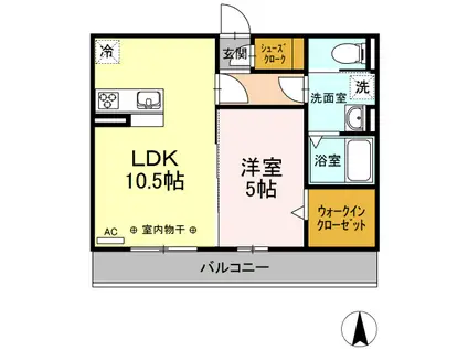 DーROOM三宅(1LDK/1階)の間取り写真