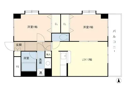 レインボーパーク戸田(2LDK/3階)の間取り写真