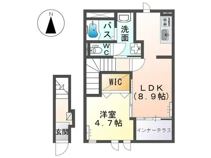 メゾン アヴニール(1LDK/2階)の間取り写真