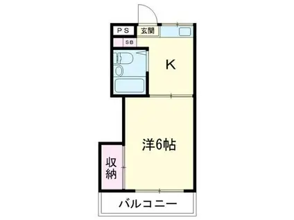 グリーンハイム多摩(1K/2階)の間取り写真