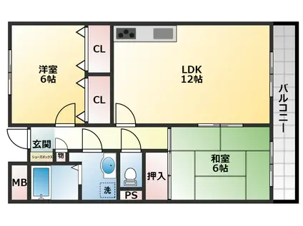 メゾン・ド・プリマベーラ(2LDK/2階)の間取り写真