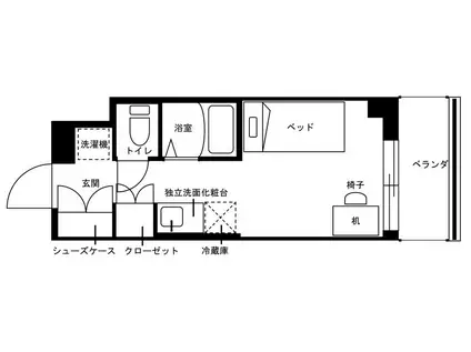 MIRAIフォレスタ仙台青葉通(ワンルーム/9階)の間取り写真
