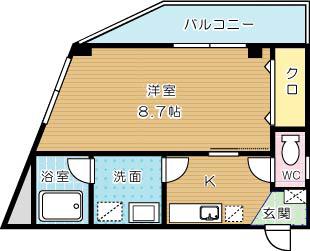 矢島ビル(1K/5階)の間取り写真