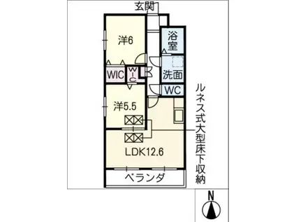 ルネスクラージュ(2LDK/1階)の間取り写真