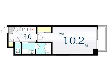 CREA HASHIMOTOCHO(1K/5階)の間取り写真