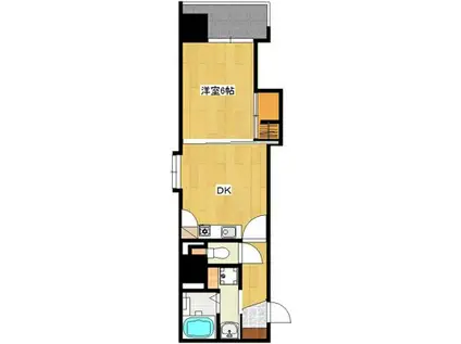 西田ビル11(1DK/3階)の間取り写真