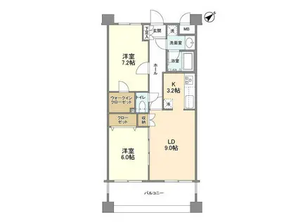 サンハイム鶴見(2LDK/5階)の間取り写真