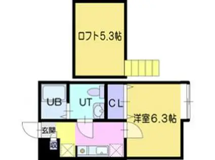 ROSA LUCENT(1K/1階)の間取り写真