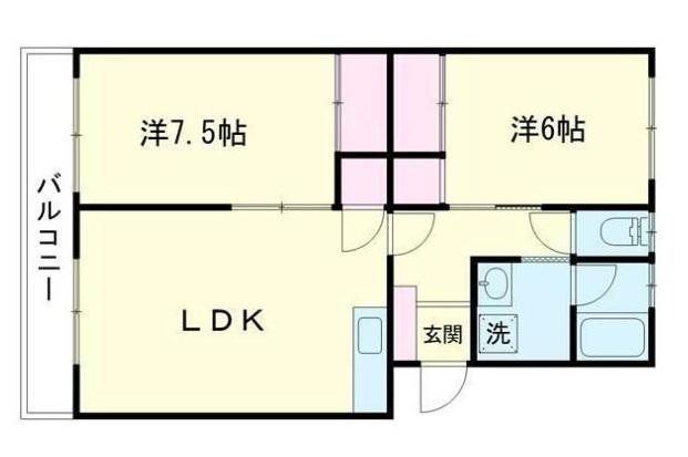 メゾンベルウェル(2LDK/3階)の間取り写真