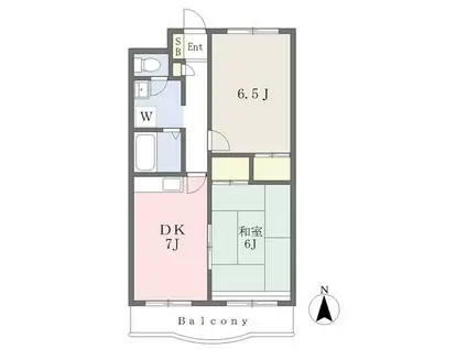 DOMガーデン(2DK/5階)の間取り写真