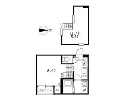 ハーモニーテラス水切町(1K/1階)の間取り写真