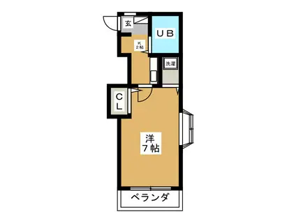 ベルトピア国分寺II(1K/1階)の間取り写真