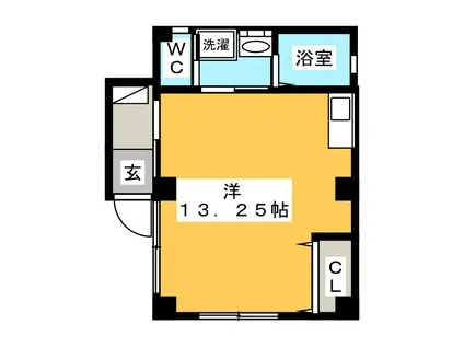 クレッシェンド(ワンルーム/1階)の間取り写真