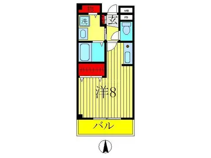 カーサエテルノ(ワンルーム/1階)の間取り写真