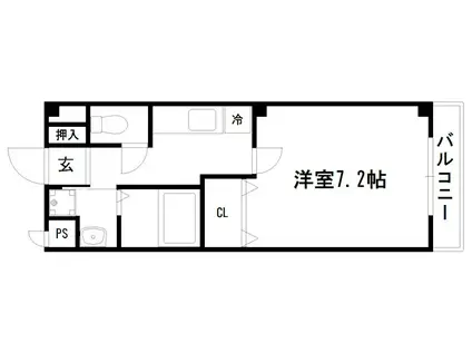 ミル・メゾンT2(1K/2階)の間取り写真