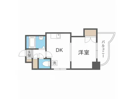 ハイツ南3条(1DK/3階)の間取り写真